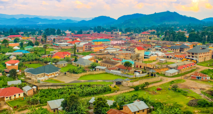 Aerial view of Kisoro town